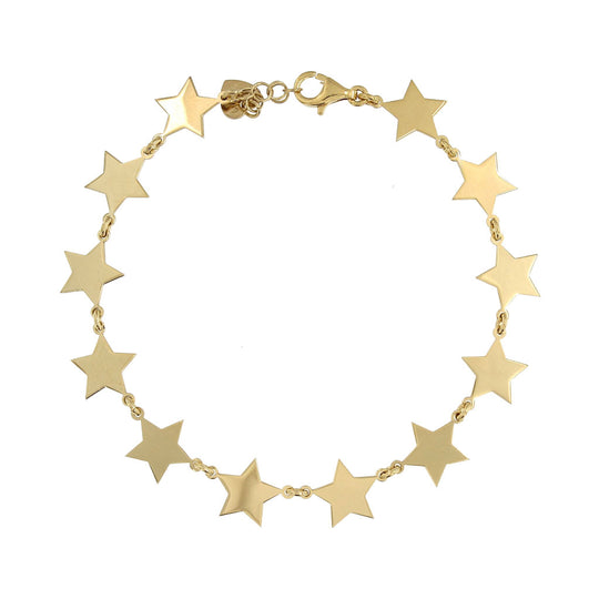 Bracciale in argento dorato 12 stelle