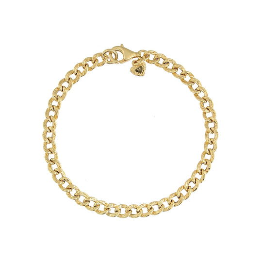 Bracciale grumetta in argento dorato maglia piccola