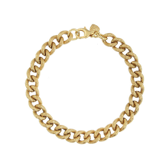 Bracciale grumetta in argento dorato maglia grande