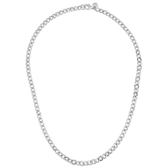 Collana Grumetta Argentata maglia piccola 42 cm