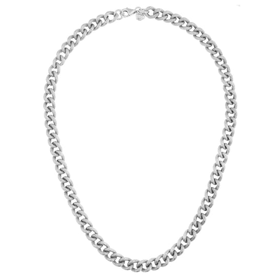 Collana Grumetta Argentata maglia grande 42 cm