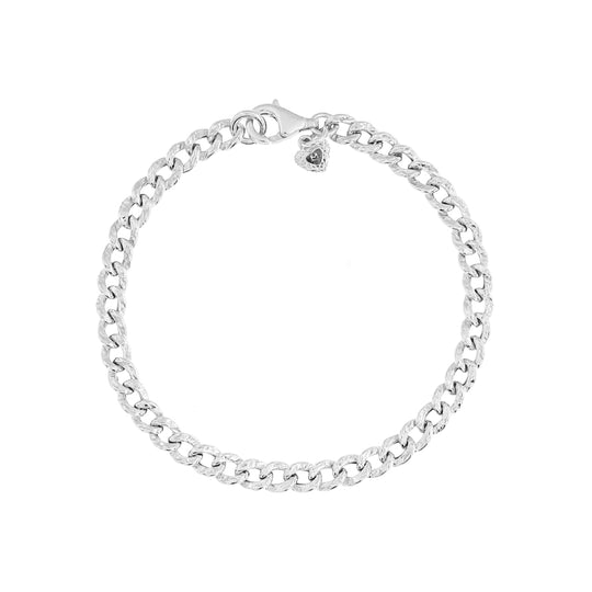 Bracciale argentato grumetta maglia piccola