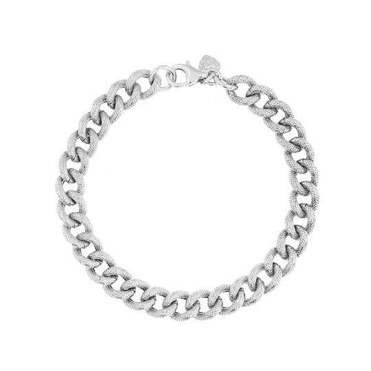 Bracciale argentato grumetta maglia grande