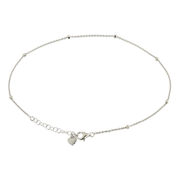 Cavigliera in argento catena pallini