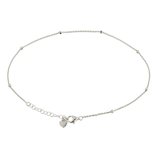 Cavigliera in argento catena pallini