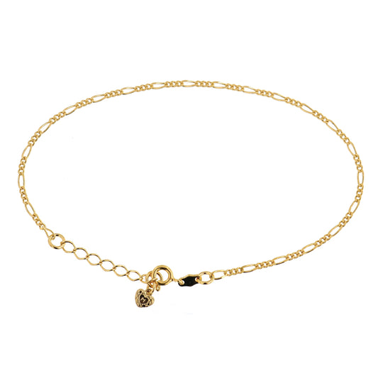 Cavigliera in argento dorato catena a maglia