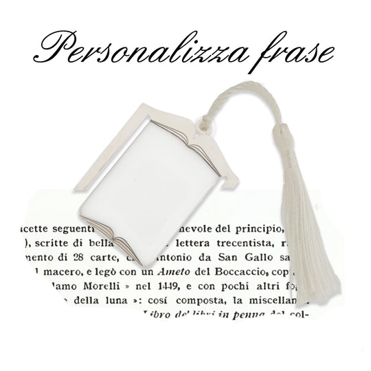 Segmalibro in argento 925 e smalto personalizzabile con frase