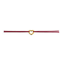 Bracciale cuore in argento 925 bracciale cordone tecnico colore rosso