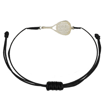 Bracciale sport padel in argento 925 bracciale cordone tecnico colore  nero unisex racchetta mm 30