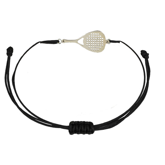 Bracciale sport padel in argento 925 bracciale cordone tecnico colore  nero unisex racchetta mm 30