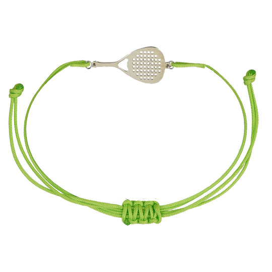 Bracciale sport padel in argento 925 bracciale cordone tecnico colore  verde unisex racchetta mm 30