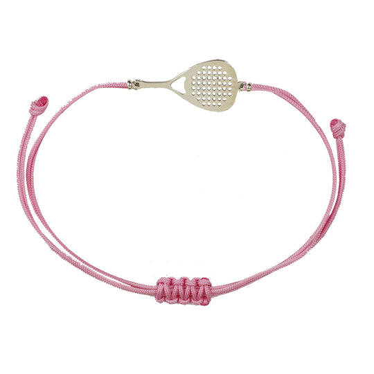 Bracciale sport padel in argento 925 bracciale cordone tecnico colore  rosa unisex racchetta mm 30