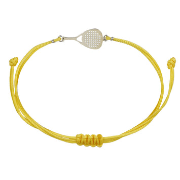 Bracciale sport padel in argento 925 bracciale cordone tecnico colore  giallo unisex racchetta mm 22