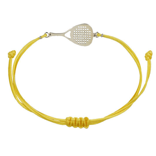Bracciale sport padel in argento 925 bracciale cordone tecnico colore  giallo unisex racchetta mm 30