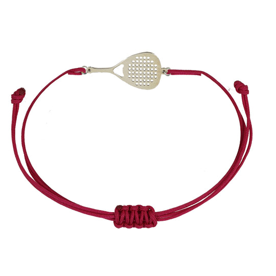 Bracciale sport padel in argento 925 bracciale cordone tecnico colore  fucsia unisex racchetta mm 30