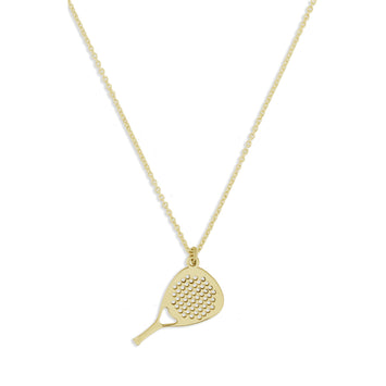 Collana argento dorato con racchetta Padel mm 22 lunghezza collana cm 40+3