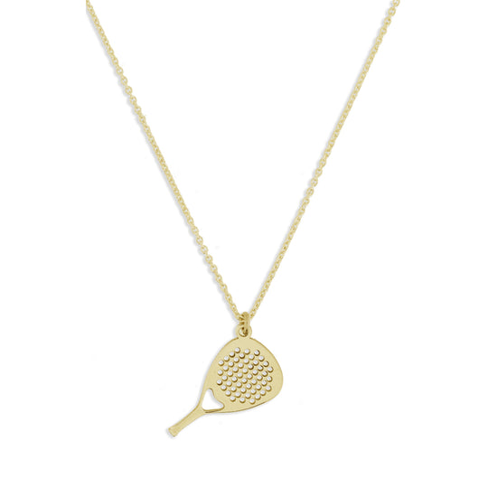 Collana argento dorato con racchetta Padel mm 22 lunghezza collana cm 40+3
