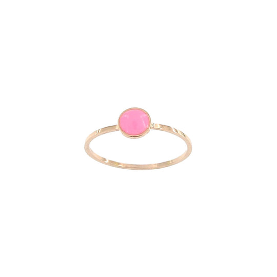 Anello minimal in argento e smalto colore rosa fluo