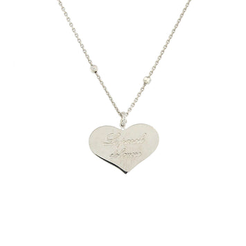 Collana personalizzabile con cuore liscio misura grande lunghezza cm 40+3 in argento