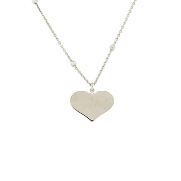 Collana con cuore liscio misura piccola lunghezza cm 40+3 in argento