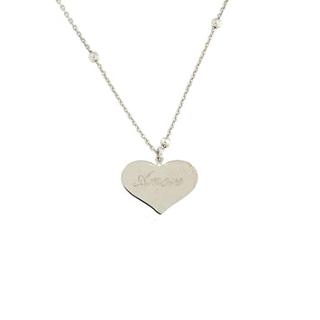Collana personalizzabile con cuore liscio misura piccola lunghezza cm 40+3 in argento