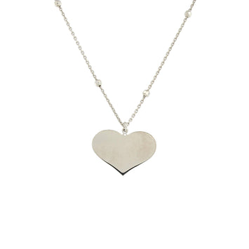 Collana con cuore liscio misura grande lunghezza cm 40+3 in argento