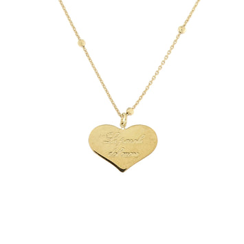 Collana personalizzabile con cuore liscio misura grande lunghezza cm 40+3 in argento giallo