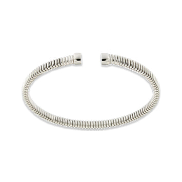 Bracciale Le Sovì tubo in argento rodiato realizzato a mano