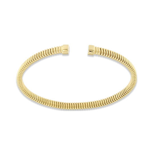 Bracciale Le Sovì tubo placcato in oro giallo realizzato a mano