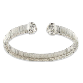 Bracciale Le Sovì filo di seta in argento rodiato realizzato a mano con zirconi