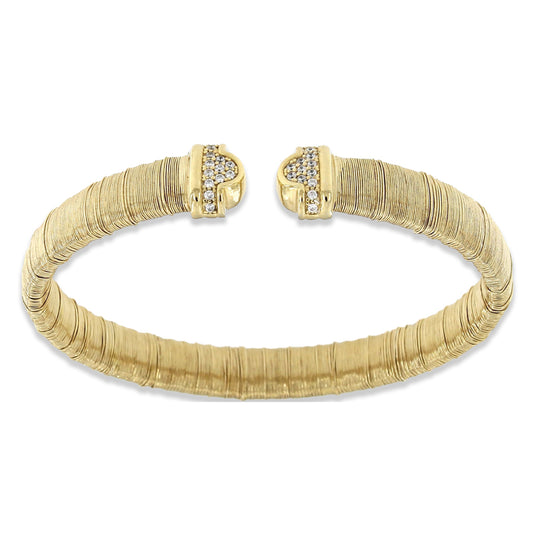 Bracciale Le Sovì filo di seta placcato in oro giallo realizzato a mano con zirconi