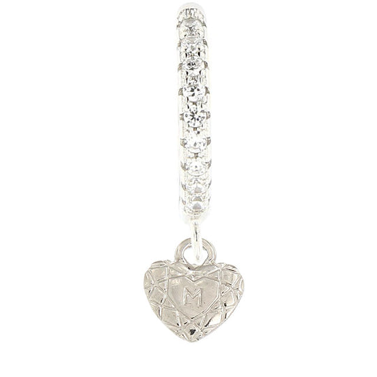 Monorecchino in argento rosè con cuore Miss