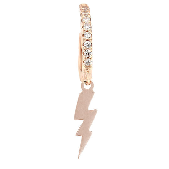 Monorecchino in argento rosé con fulmine