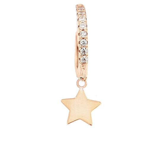 Monorecchino in argento rosé con stella