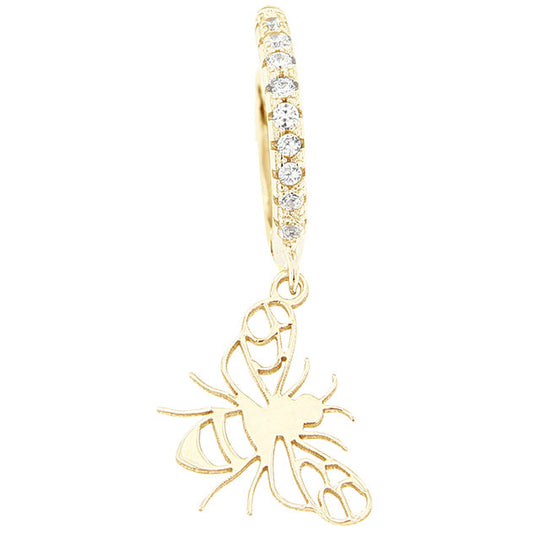 Monorecchino in argento dorato con ape