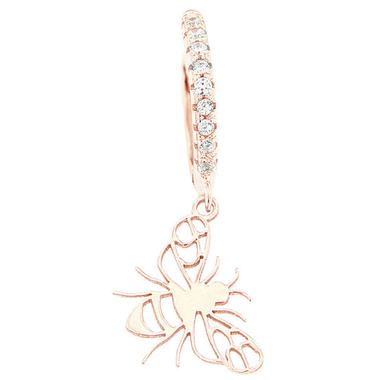 Monorecchino in argento rosé con ape