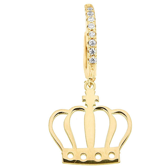 Monorecchino in argento dorato con corona