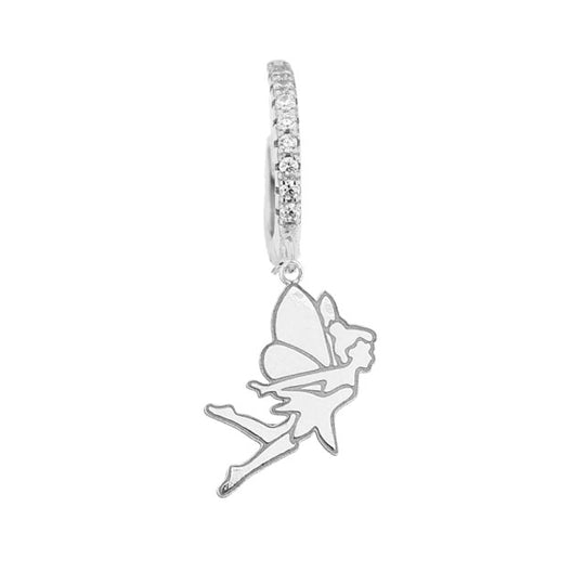 Monorecchino in argento bianco con fatina