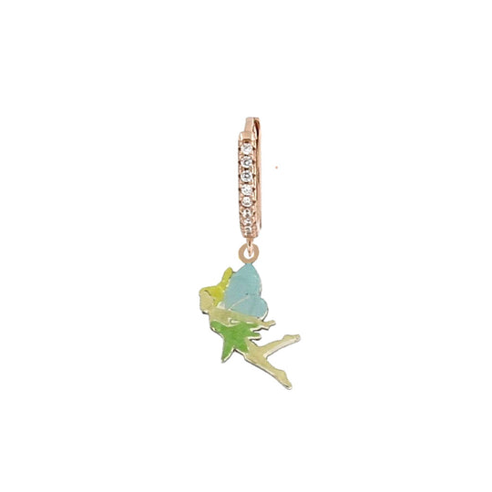 Mono orecchino con pietre  in argento e smalto fatina Trilly