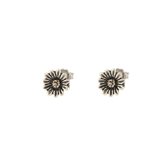 Orecchino margherita in argento brunito mm12