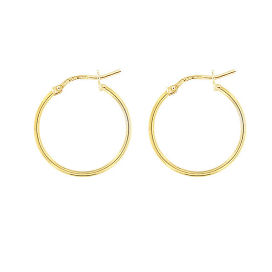 Orecchini in argento dorato cerchio 2 cm tubo rotondo