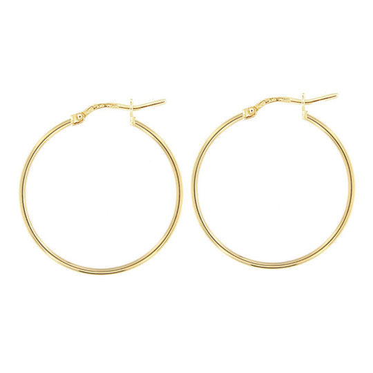 Orecchini in argento dorato cerchio 3 cm tubo rotondo