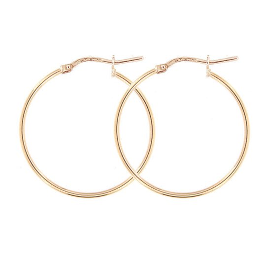 Orecchini in argento rosé cerchio 4 cm tubo rotondo