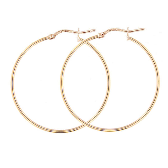 Orecchini in argento rosé cerchio 5 cm tubo rotondo