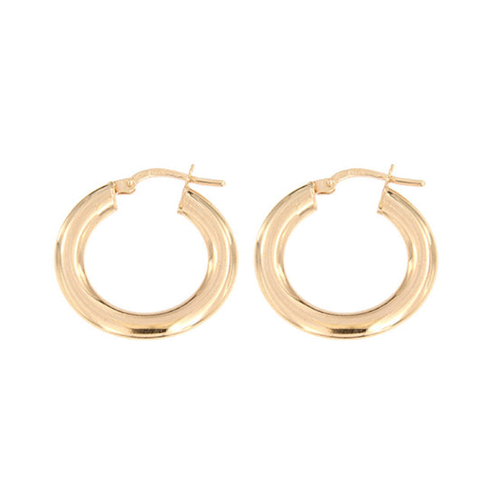 Orecchini in argento rosé cerchio 1,5 cm tubo ovale