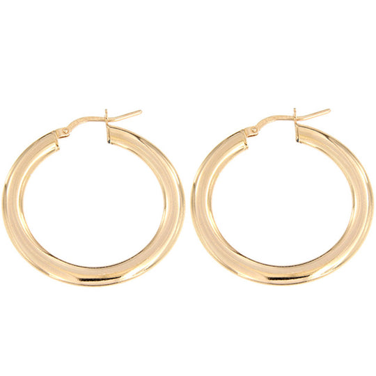 Orecchini in argento rosé cerchio 2,5 cm tubo ovale