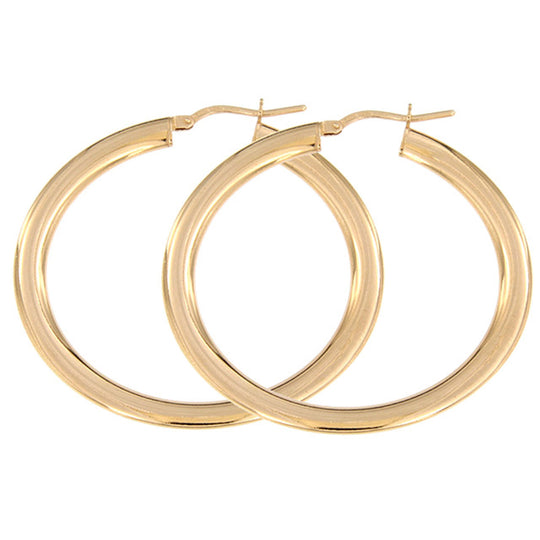 Orecchini in argento rosé cerchio 3,2 cm tubo ovale