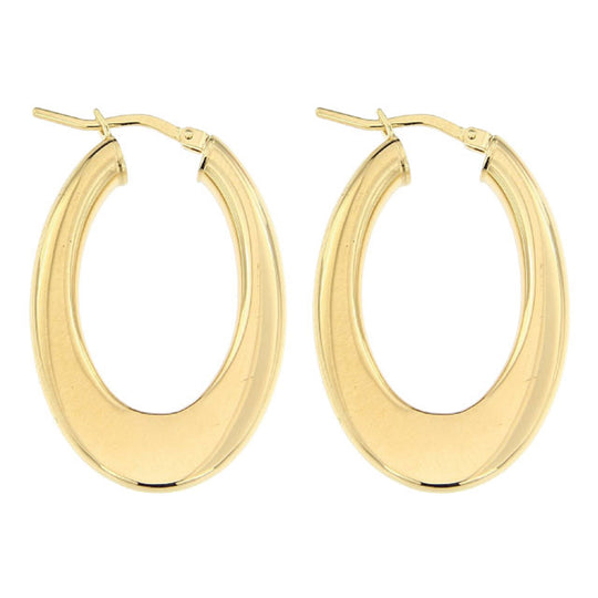 Orecchini in argento dorato h 3,2 cm tubo ovale leggero