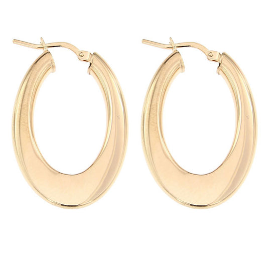 Orecchini in argento rosé h 3,2 cm tubo ovale leggero