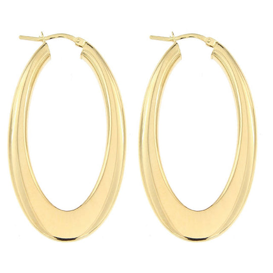 Orecchini in argento dorato h 6 cm tubo ovale leggero